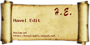 Havel Edit névjegykártya